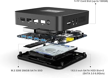 MINIS FORUM GK41 Mini PC 8 GB DDR4 256 GB SSD z procesorem